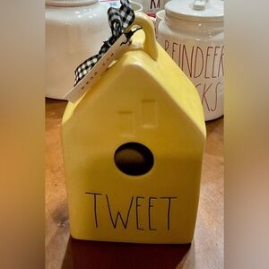 Rae Dunn TWEET birdhouse yellow Easter decor